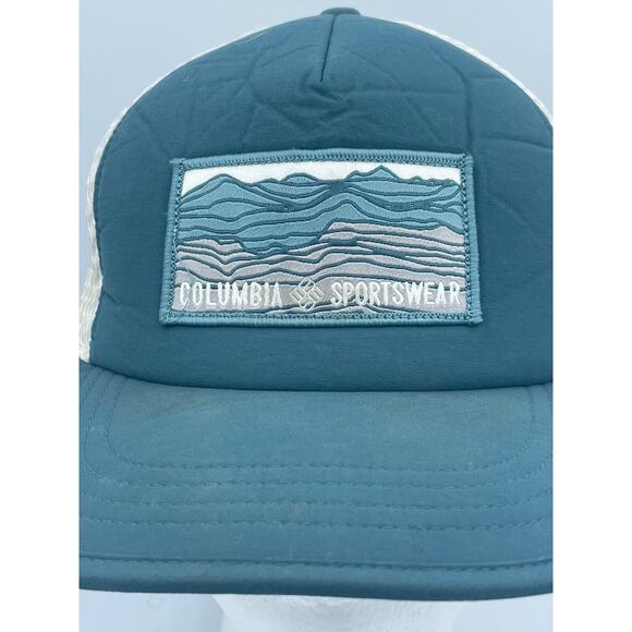 Columbia Sportswear Hat Cap Strapback Flexfit 110 Patch Blue White OSFA READ - Picture 2 of 11